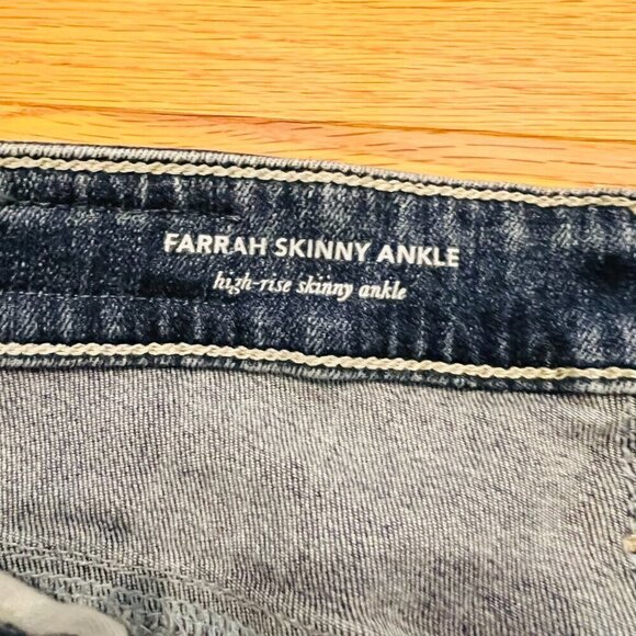 AG Adriano Goldschmeid Farrah High Rise Skinny Ankle Jean Wm Sz 26 Distressed - Picture 8 of 16